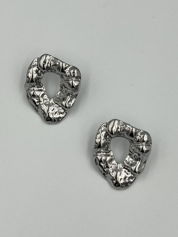 Cook Medium Silver Steel Earrings