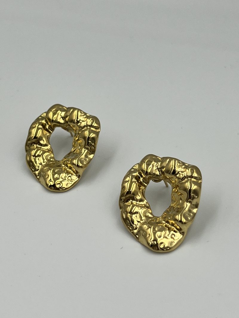 Cook Medium Gold Steel Earrings