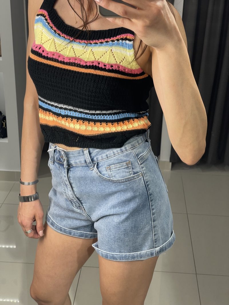 Denim shorts ψηλόμεσο